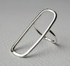 long geometric rectangle ring 925 silver