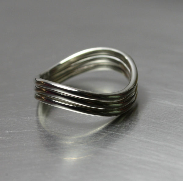 curved stacking rings set of 3 sterling silver
