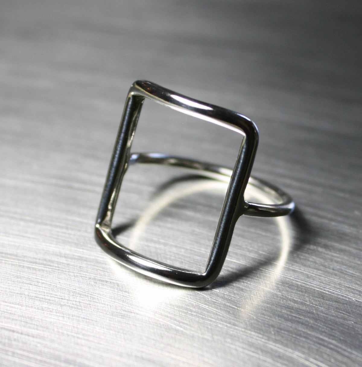 Open Square Ring .925 Silver– Jennifer Wood Jewelry