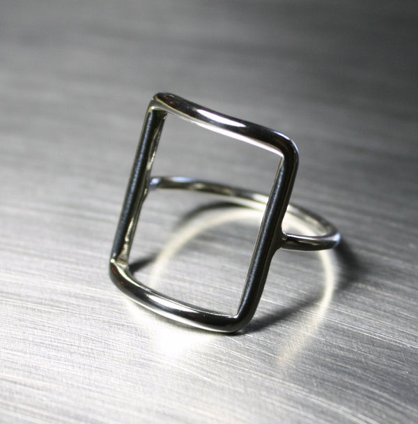 sterling silver square ring