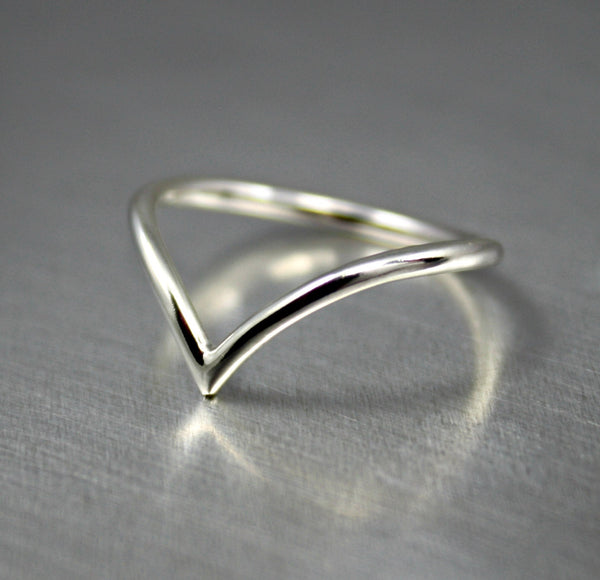 pointed chevron ring 925 silver