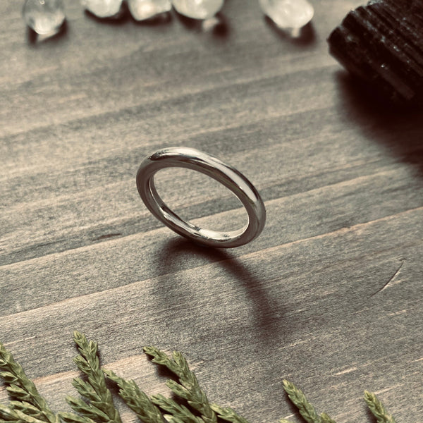 Handmade sterling silver thick round wire ring